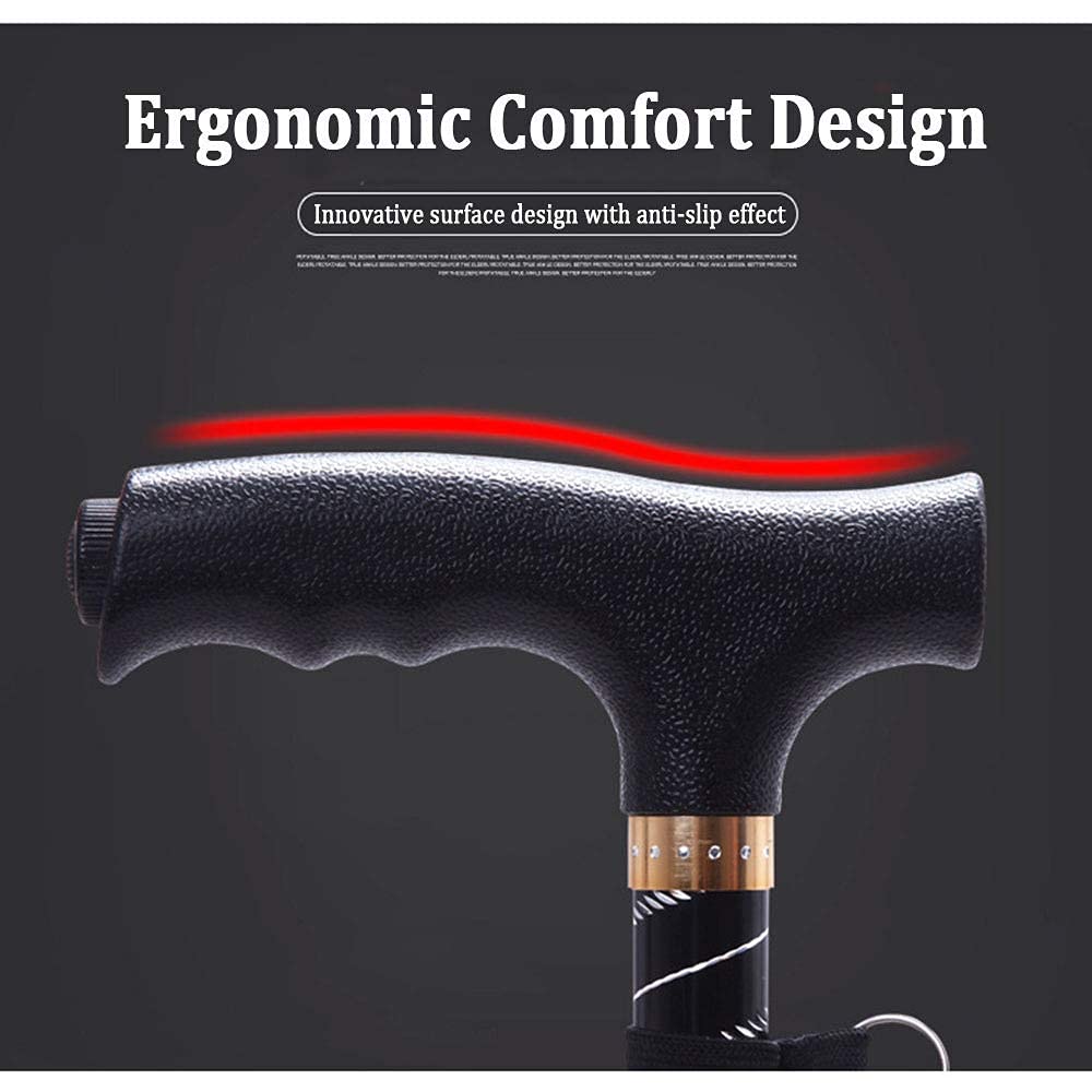 Amazon.co.jp: 滑り止めグリップハンドル付き杖調節可能な杖バランス